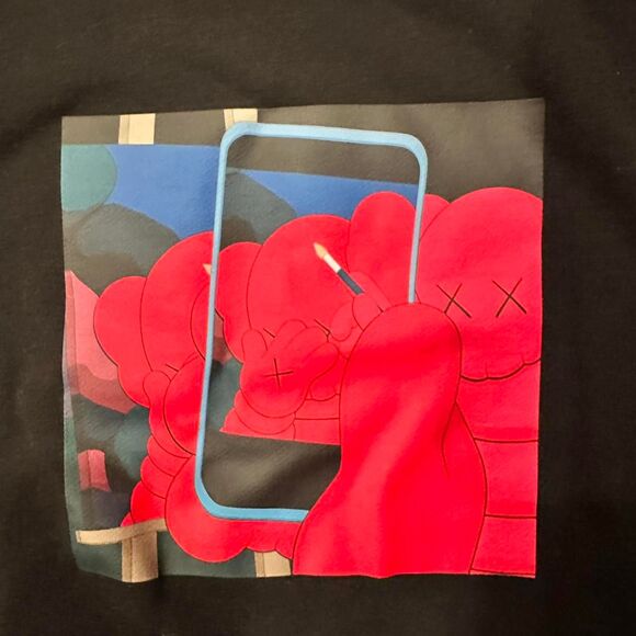 Kaws x Uniqlo x Warhol black cotton crewneck sweatshirt with cool graphic - Picture 4 of 7